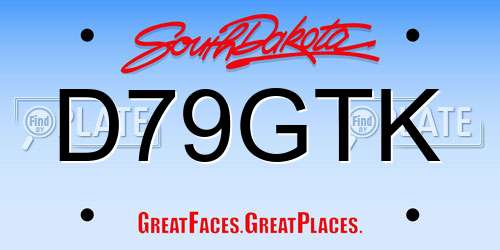 D79GTK South Dakota License Plate
