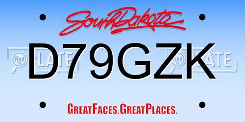 D79GZK South Dakota License Plate