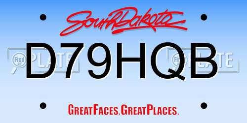 D79HQB South Dakota License Plate