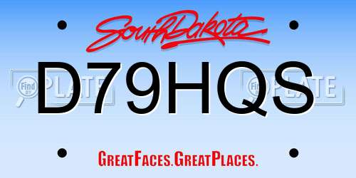 D79HQS South Dakota License Plate
