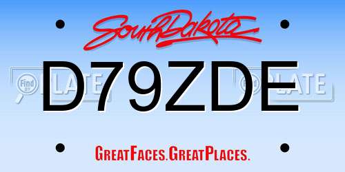 D79ZDE South Dakota License Plate