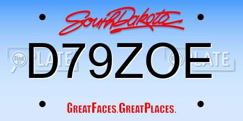 D79ZOE South Dakota License Plate