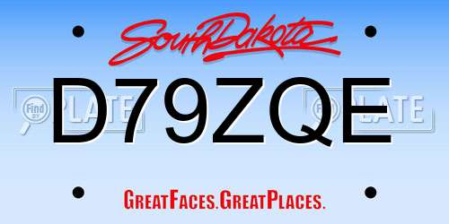 D79ZQE South Dakota License Plate