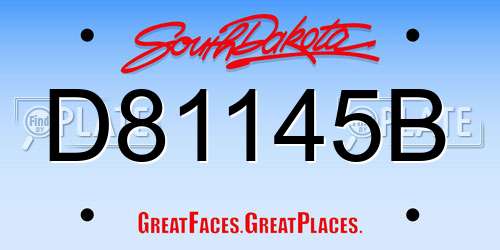 D81145B South Dakota License Plate