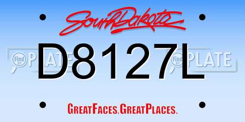 D8127L South Dakota License Plate
