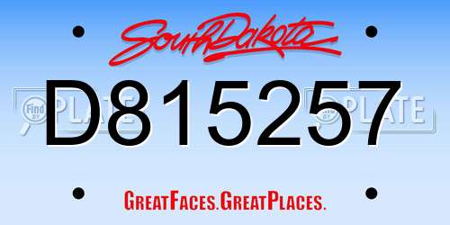 D815257 South Dakota License Plate
