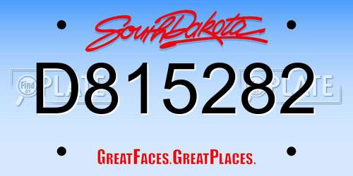D815282 South Dakota License Plate
