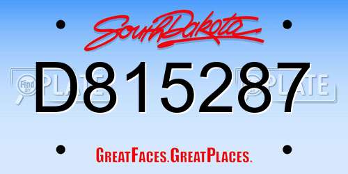D815287 South Dakota License Plate