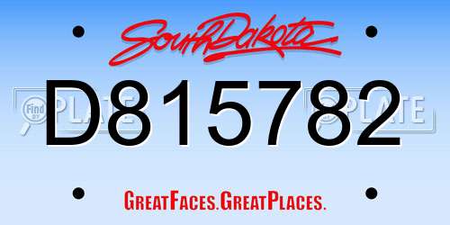 D815782 South Dakota License Plate