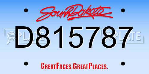 D815787 South Dakota License Plate