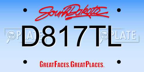 D817TL South Dakota License Plate