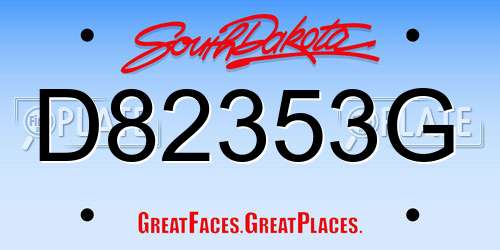 D82353G South Dakota License Plate