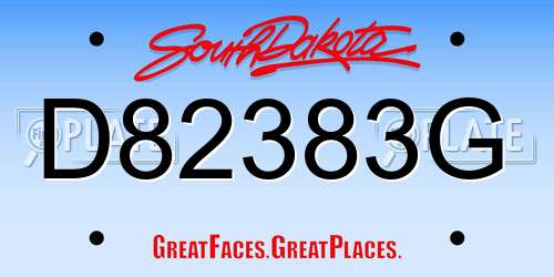D82383G South Dakota License Plate
