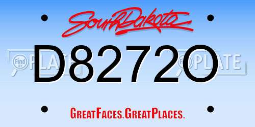 D8272O South Dakota License Plate