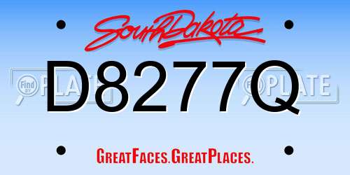 D8277Q South Dakota License Plate