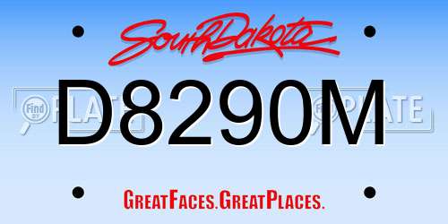 D8290M South Dakota License Plate