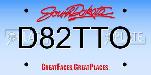 D82TTO South Dakota License Plate