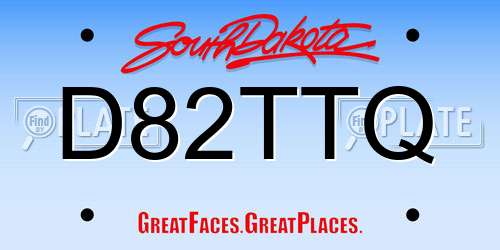 D82TTQ South Dakota License Plate
