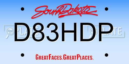 D83HDP South Dakota License Plate