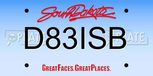 D83ISB South Dakota License Plate