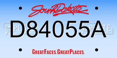 D84055A South Dakota License Plate