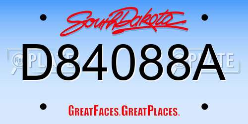 D84088A South Dakota License Plate
