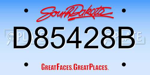 D85428B South Dakota License Plate