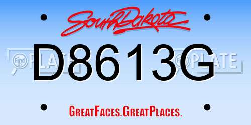 D8613G South Dakota License Plate