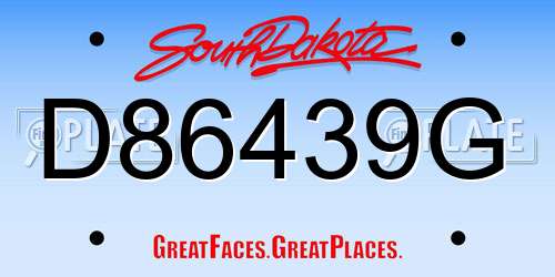 D86439G South Dakota License Plate