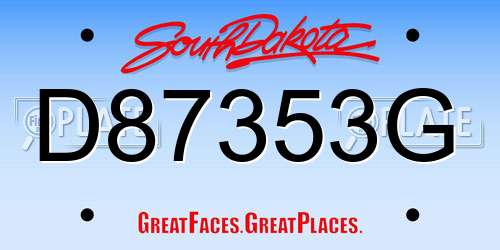 D87353G South Dakota License Plate