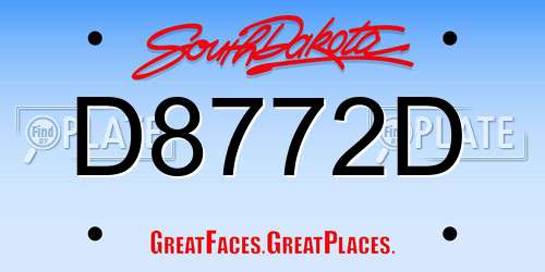 D8772D South Dakota License Plate