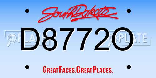 D8772O South Dakota License Plate