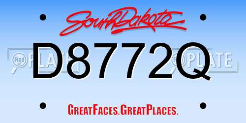 D8772Q South Dakota License Plate