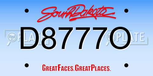 D8777O South Dakota License Plate