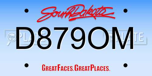 D879OM South Dakota License Plate