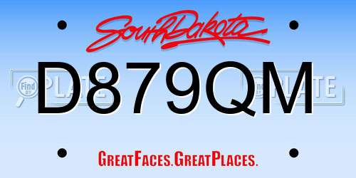 D879QM South Dakota License Plate