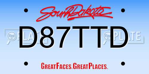 D87TTD South Dakota License Plate