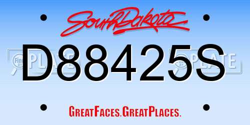 D88425S South Dakota License Plate