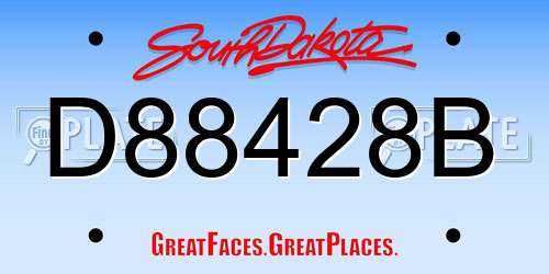 D88428B South Dakota License Plate
