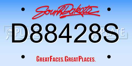 D88428S South Dakota License Plate