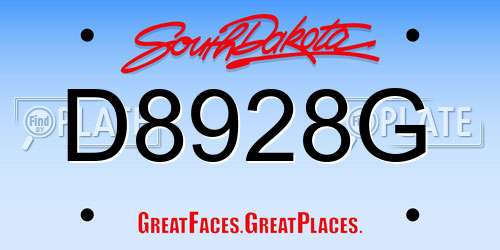 D8928G South Dakota License Plate