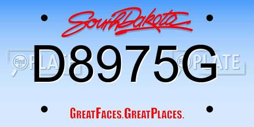 D8975G South Dakota License Plate