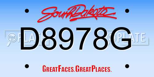 D8978G South Dakota License Plate