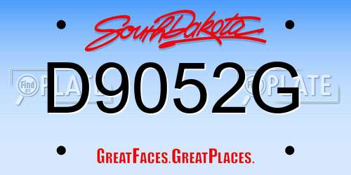 D9052G South Dakota License Plate