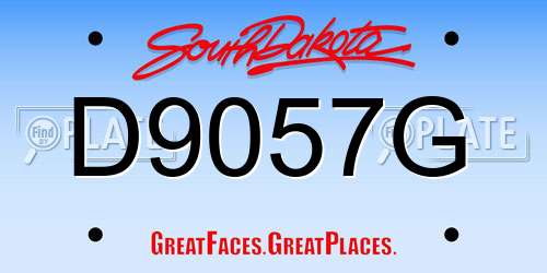 D9057G South Dakota License Plate