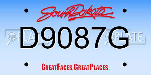 D9087G South Dakota License Plate