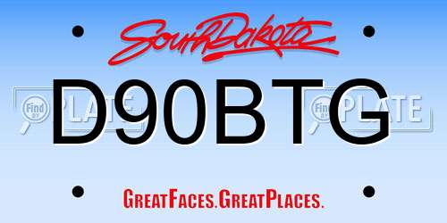 D90BTG South Dakota License Plate