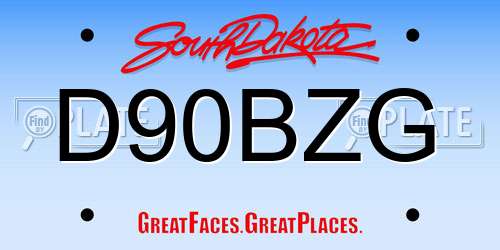 D90BZG South Dakota License Plate