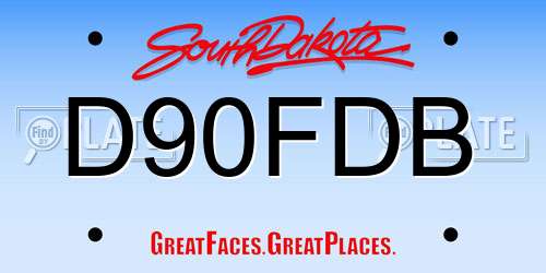 D90FDB South Dakota License Plate