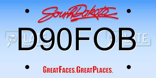 D90FOB South Dakota License Plate